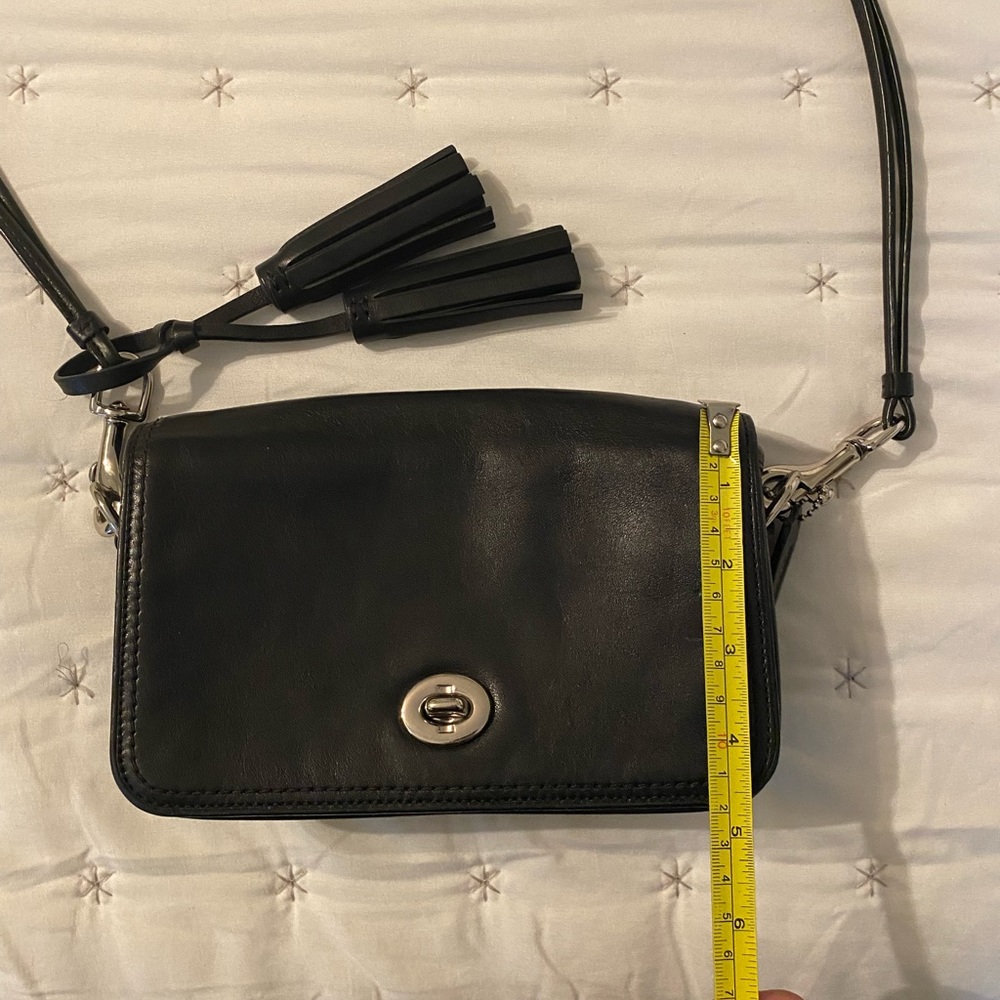 Coach black leather vintage crossbody bag